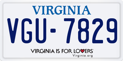 VA license plate VGU7829