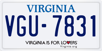 VA license plate VGU7831