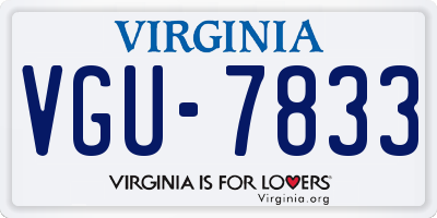 VA license plate VGU7833
