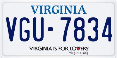 VA license plate VGU7834