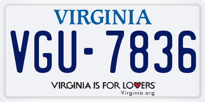 VA license plate VGU7836