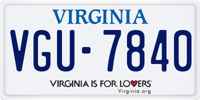 VA license plate VGU7840