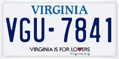 VA license plate VGU7841