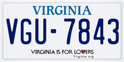 VA license plate VGU7843