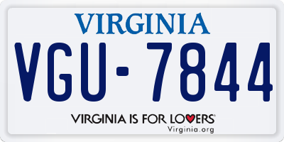 VA license plate VGU7844