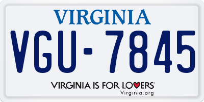 VA license plate VGU7845