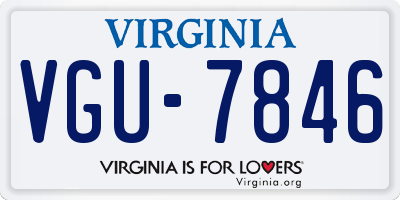 VA license plate VGU7846