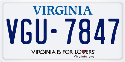 VA license plate VGU7847