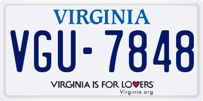 VA license plate VGU7848