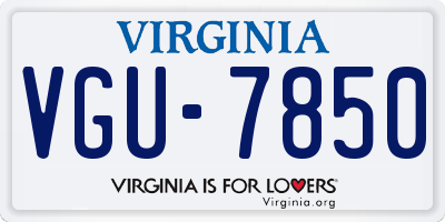 VA license plate VGU7850