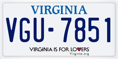 VA license plate VGU7851