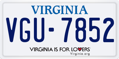 VA license plate VGU7852