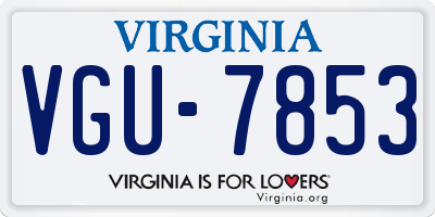 VA license plate VGU7853
