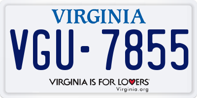 VA license plate VGU7855