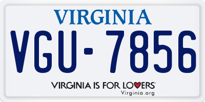 VA license plate VGU7856
