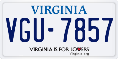 VA license plate VGU7857