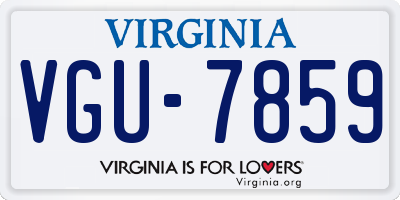 VA license plate VGU7859