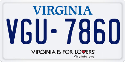VA license plate VGU7860