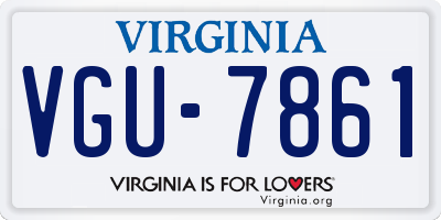 VA license plate VGU7861