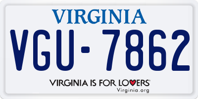 VA license plate VGU7862
