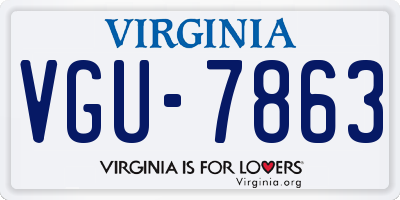 VA license plate VGU7863