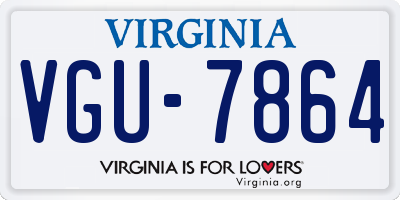 VA license plate VGU7864