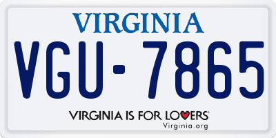 VA license plate VGU7865