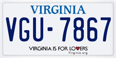 VA license plate VGU7867