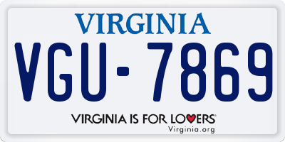 VA license plate VGU7869