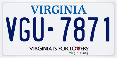 VA license plate VGU7871
