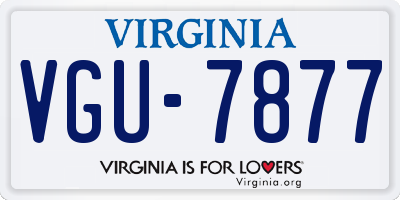 VA license plate VGU7877