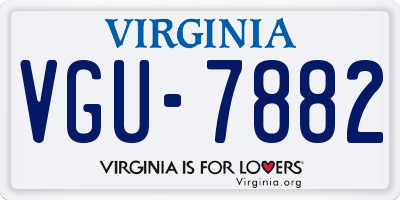VA license plate VGU7882