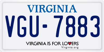 VA license plate VGU7883