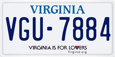 VA license plate VGU7884