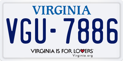 VA license plate VGU7886