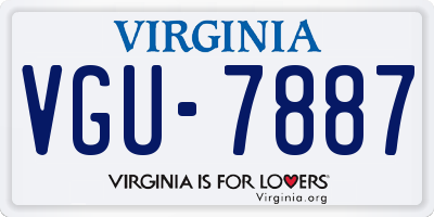 VA license plate VGU7887