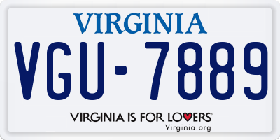 VA license plate VGU7889
