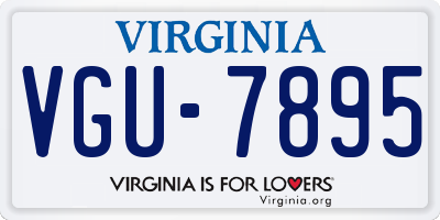 VA license plate VGU7895