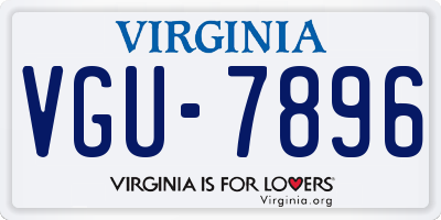 VA license plate VGU7896