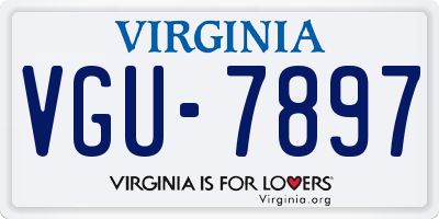 VA license plate VGU7897
