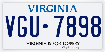 VA license plate VGU7898