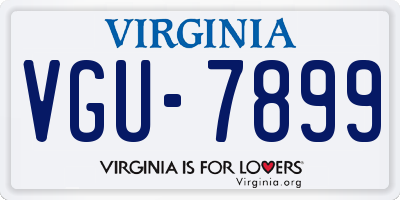 VA license plate VGU7899