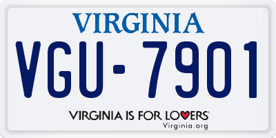 VA license plate VGU7901