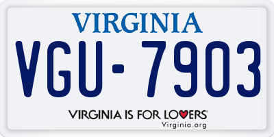 VA license plate VGU7903