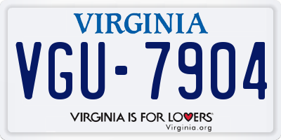 VA license plate VGU7904