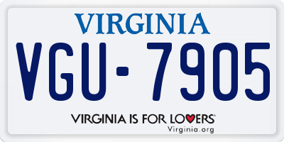VA license plate VGU7905