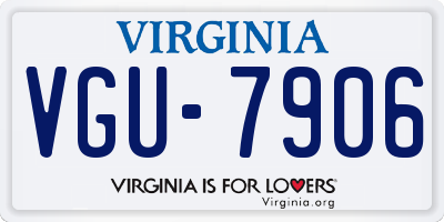 VA license plate VGU7906