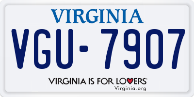 VA license plate VGU7907