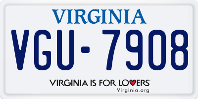 VA license plate VGU7908