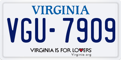 VA license plate VGU7909
